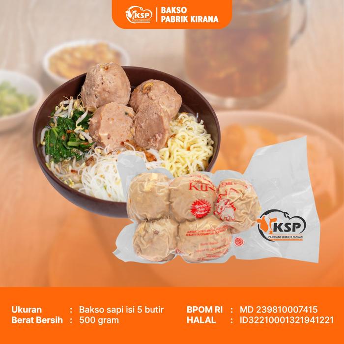

Bakso Urat Ukuran Jumbo Isi 5 Butir Berat 500 Gram Food Frozen Sapi