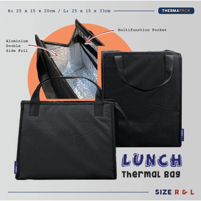 ThermaPack Custom Lunch Bag Custom Tas Aluminium Bekal Thermal Bag