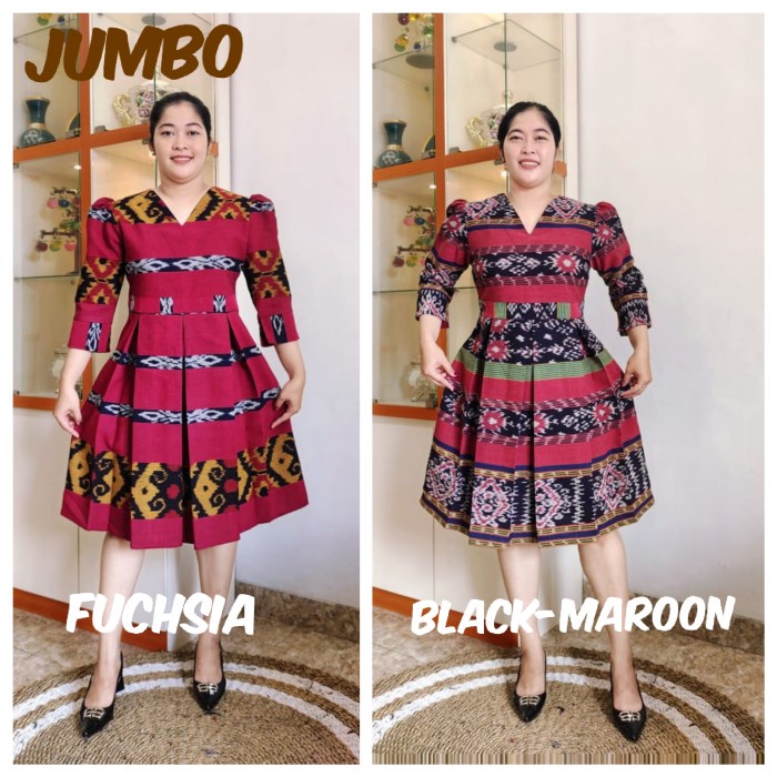 Tunik (Mini Dress) Tenun Jepara Original Full Trikot( Adem.Ory)Jumbo