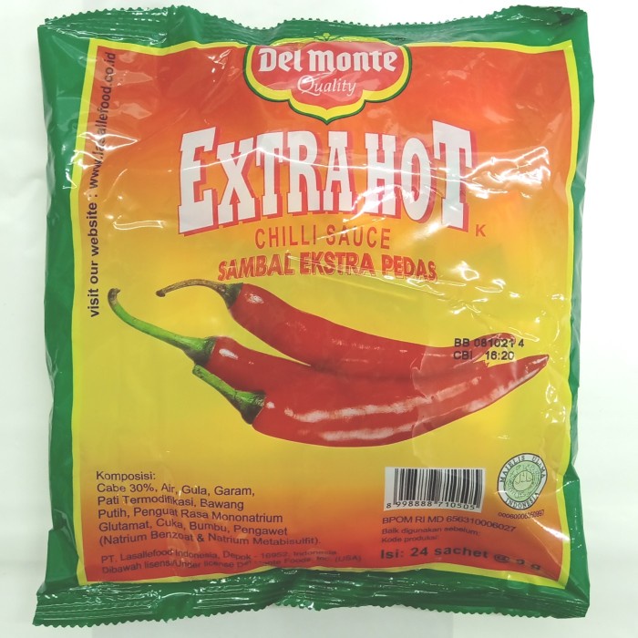

Sale! Saus Sambal Delmonte Extra Hot Sachet @9Gr