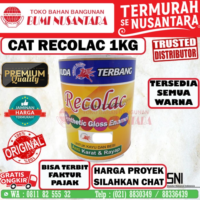 CAT MINYAK KUDA TERBANG RECOLAC 1KG CAT BESI CAT MINYAK KUDA TERBANG