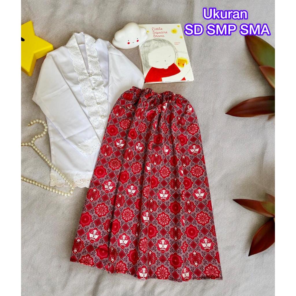 BIG PROMO Baju Adat Kebaya Encim Usia 5-18 Tahun Set Kebaya Kutubaru Anak Kecil Tanggung Remaja