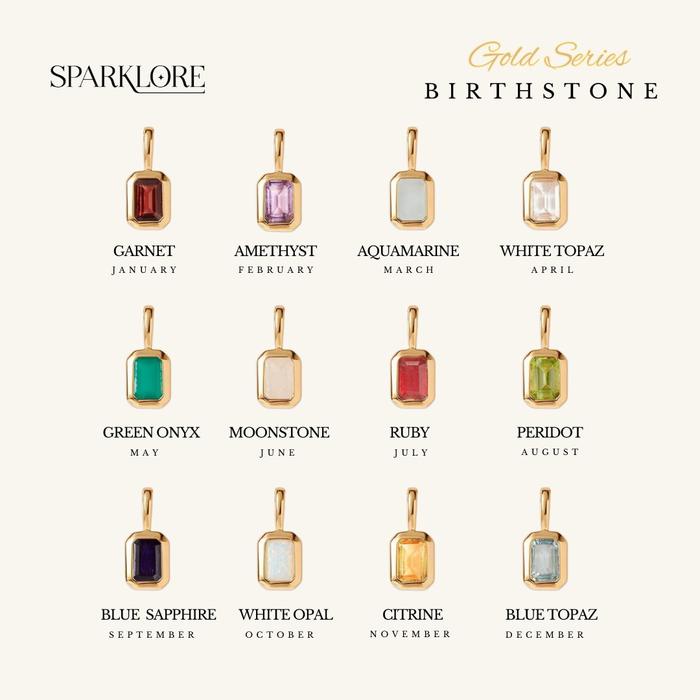 

Terlaris Sparklore Birthstone Charm Titanium Gold Plated 18k Waterproof - Charm Pendant Batu