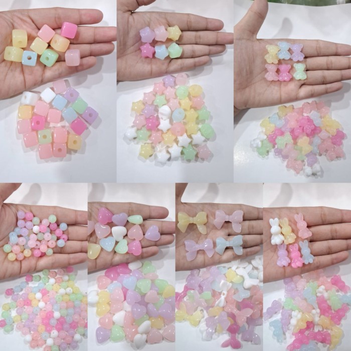 

Terlaris 1pon Mote Candyland / Manik Pastel Permen Bear SALE