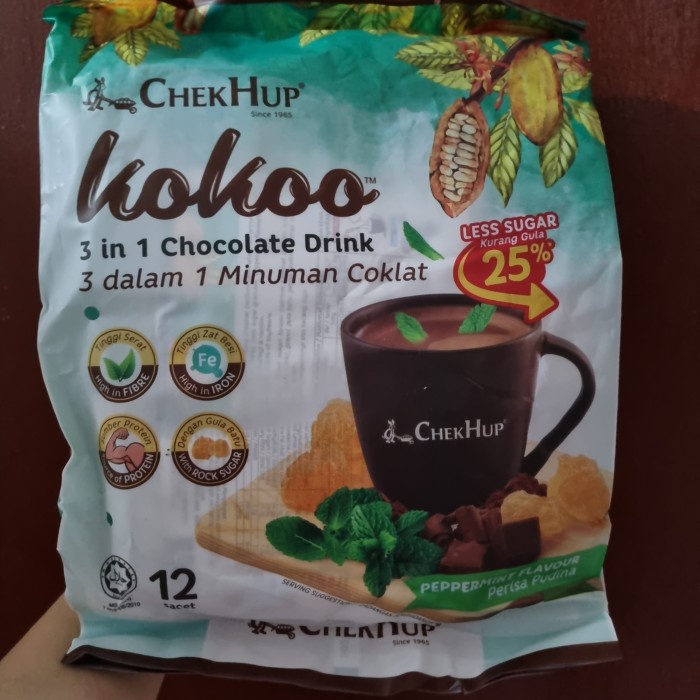 

chek hup kokoo 3in1 chocolate drink with peppermint flavour choco mint