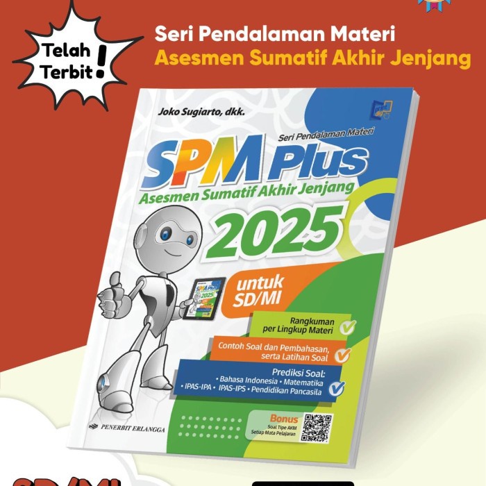 

SALE !!! BUKU SPM PLUS 2025 UNTUK SD/MI PENERBIT ERLANGGA - BUKU SOAL ASESMEN SUMATIF ORIGINAL
