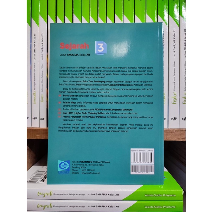 

SALE !!! BUKU SEJARAH KELAS XII/3 SMA KURIKULUM MERDEKA GRAFINDO READYY