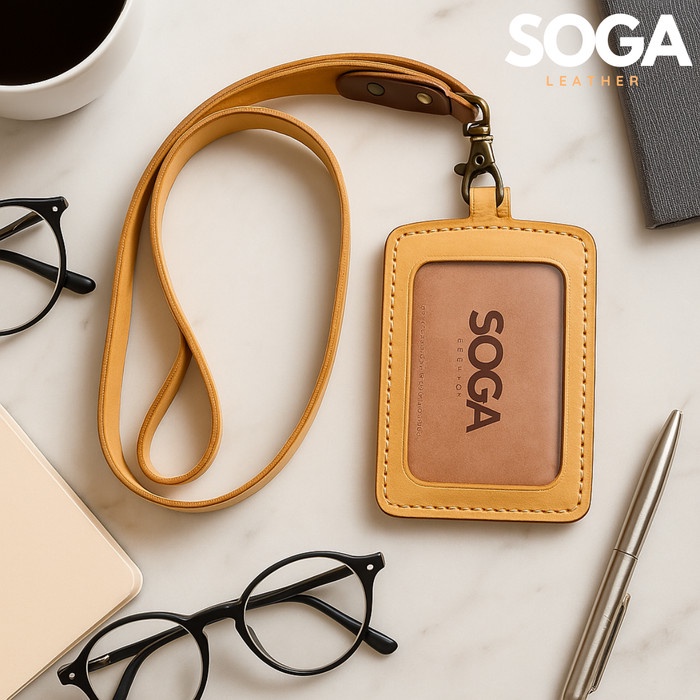 

SALE PROMO LANYARD ID CARD PREMIUM LEATHER KULIT HANDMADE GANTUNGAN BAHAN KULIT READYY
