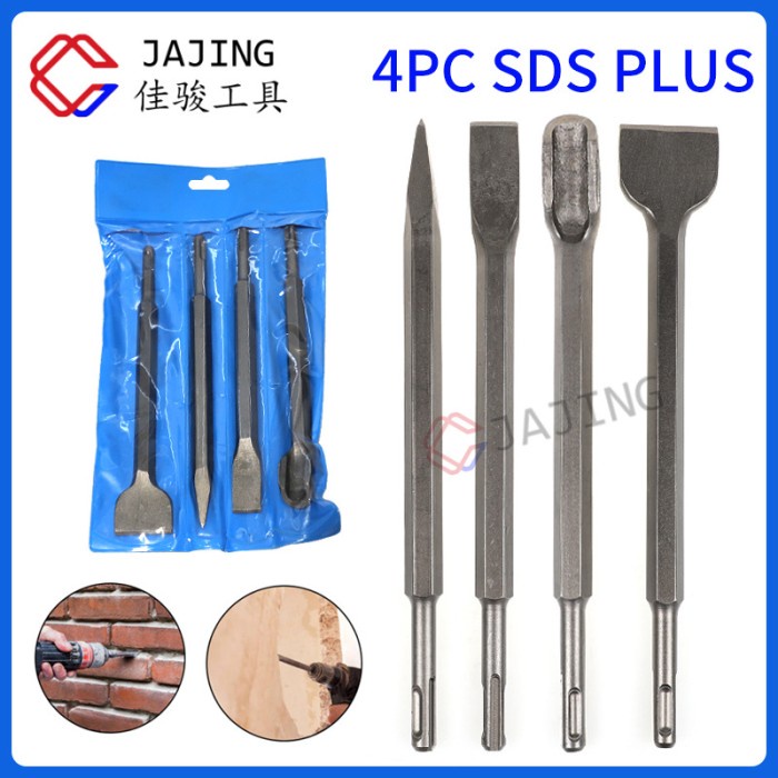Mata Bor Pahat Beton SDS Set4 Pahat Flat Chisel Bobok Beton Tembok