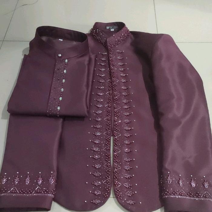TERUJI BAJU BESKAP JAWA MODERN AB WOOL BAJU ADAT BAJU PRIA