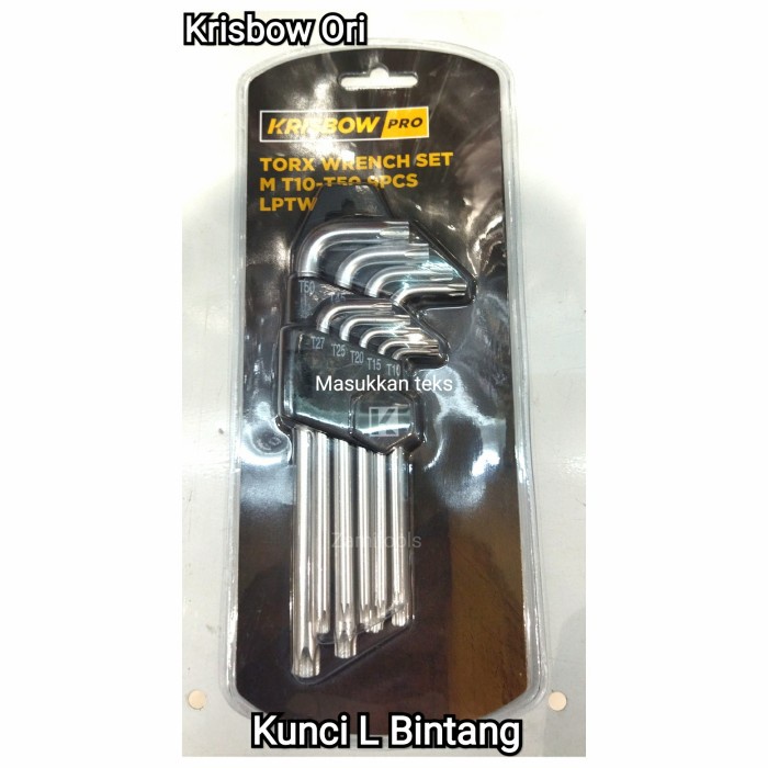 Kunci L Bintang Krisbow/ Torx Wrench Set T10 - T50 Ori