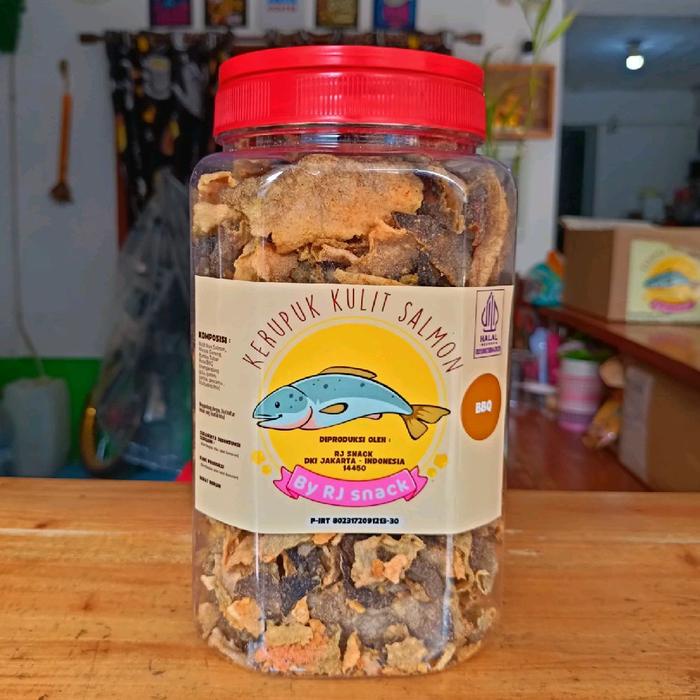 

SALE !!! KERUPUK KULIT IKAN SALMON RASA BBQ TOPLES JUMBO 250GR CEMILAN KERIUK CRUNCHY READYY