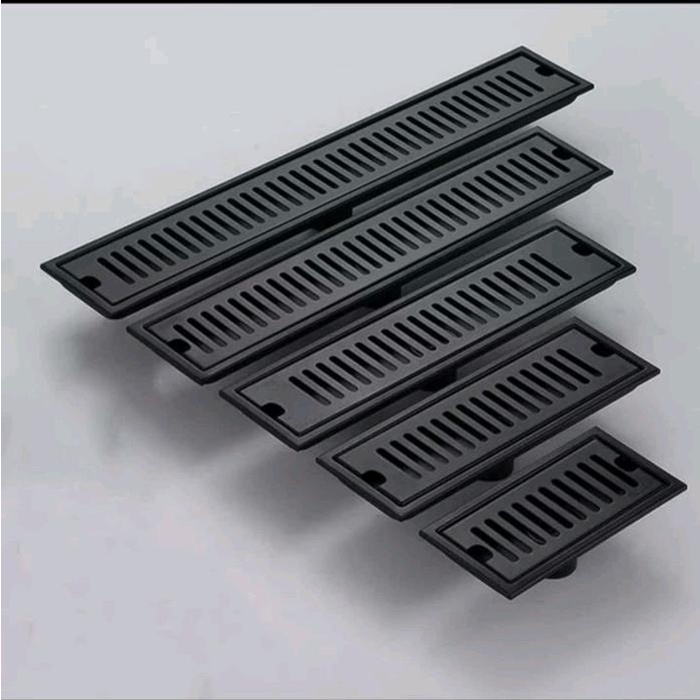 SALE  FLOOR DRAIN GARIS KOTAK HITAM PANJANG / FLOOR DRAIN PANJANG AKSESORIS STAINLESS CARBON