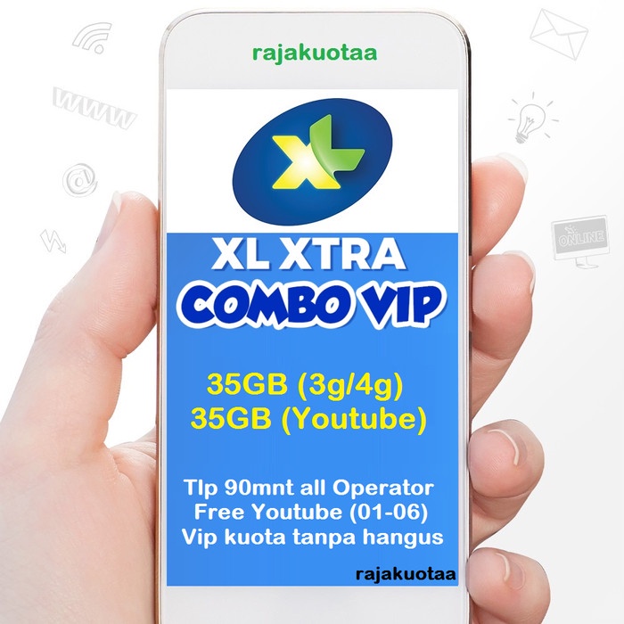 perdana/PAKET DATA INTERNET XL, KUOTA XTRA COMBO VIP 70GB TERLARIS/TERMURAH/TERPOPULER
