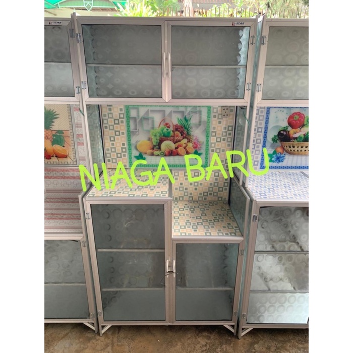Rak Piring KACA 2 Pintu Buah Seng Daerah Bogor Bisa SPK-