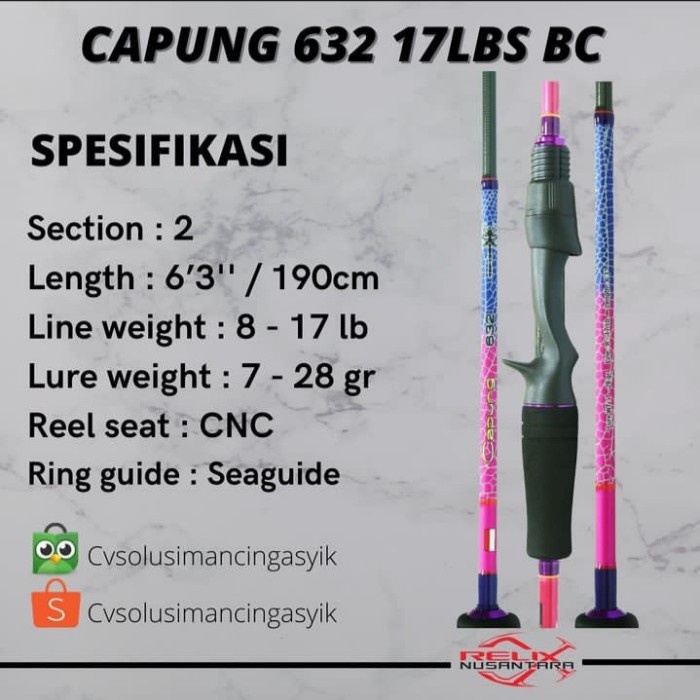 Joran Capung 632 17 lb BC Relix Nusana