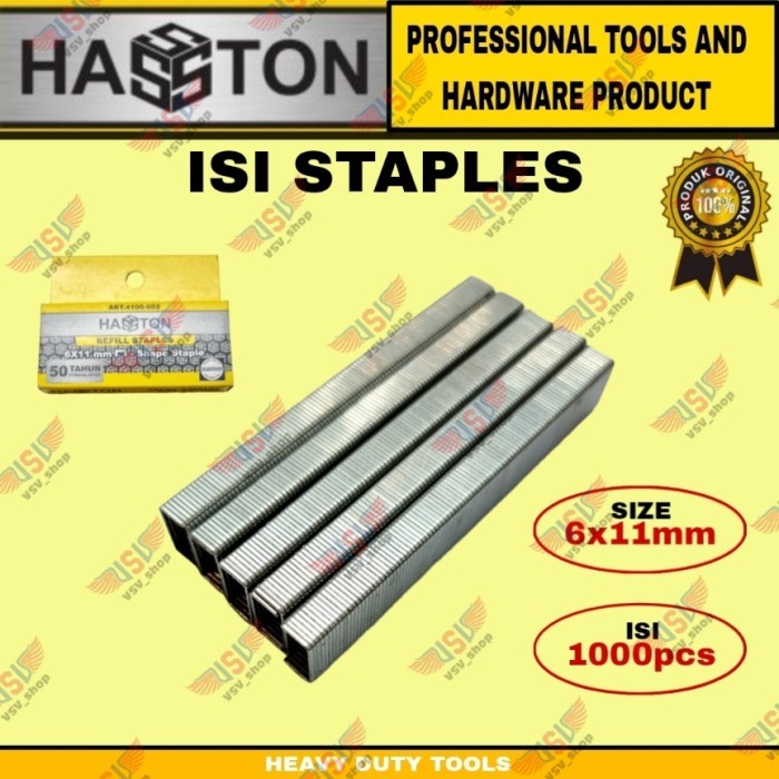 Hasston PROHEX Isi staples tembak Isi gun tacker Isi staples jok 6mm