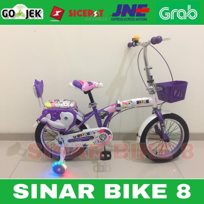 Sepeda Lipat Anak 16 Inch KOUAN Keranjang Dan Roda Pembantu