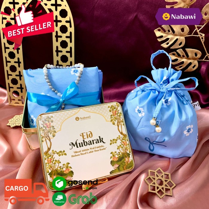 Hampers Box Tin Idul Fitri Isi Mukena Dewasa Tasbih Hampers Lebaran