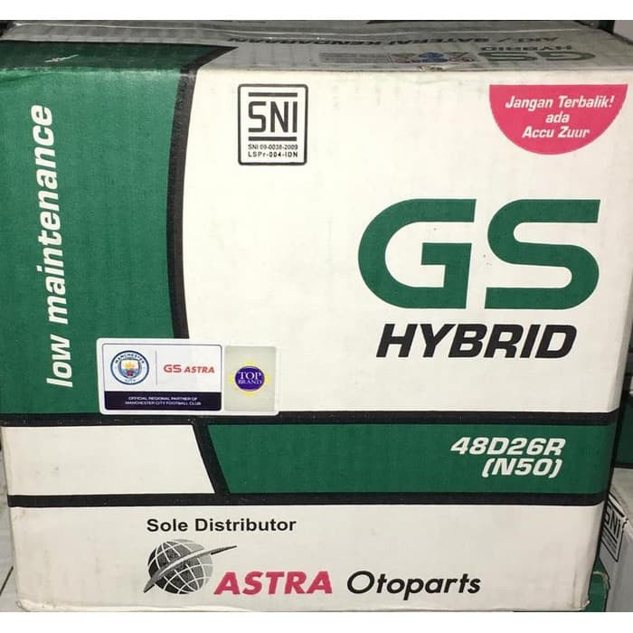 Aki Mobil / Battery Gs Astra Type Gs Hybrid 48D26R N50 12V 50Ah