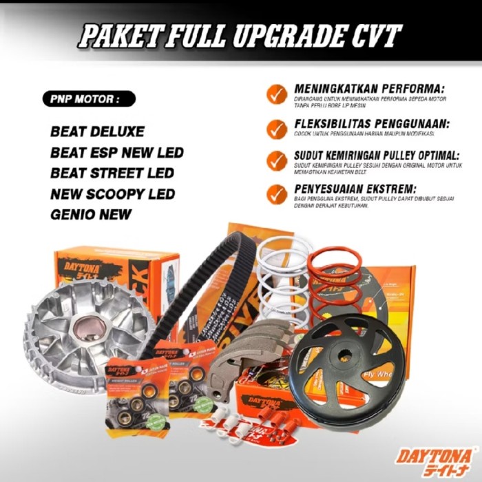 Paket Upgrade Cvt Full Set Daytona Racing New Scoopy Beat Genio 2021Up