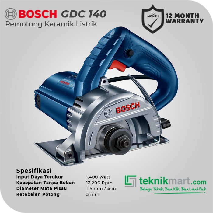 Bosch Marble Cutter / Pemotong Keramik Listrik 115Mm 1400W Gdc 140