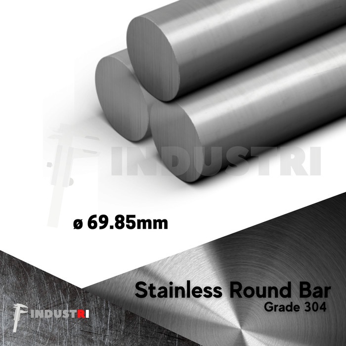 AS SUS 304 diameter 69.85mm ( 2 3/4 inch) AS besi stainless per 1 cm