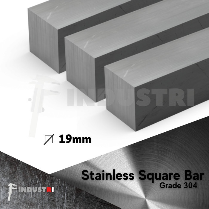 AS STAINLESS STEEL 304 NAKO 19 x 19mm persegi kotak SUS 304