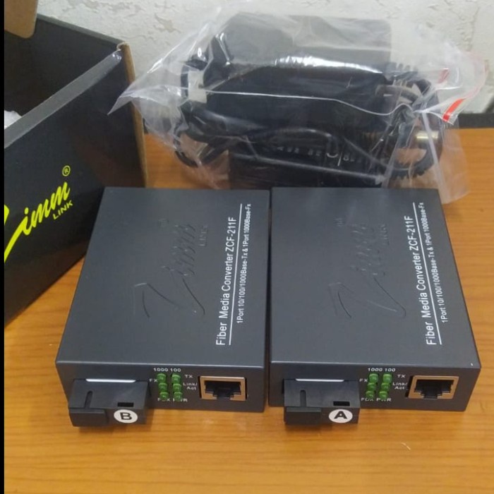 Best Seller Zimmlink Zcf-211F Ab 10 100 1000 Mbps Gigabit Media Converter