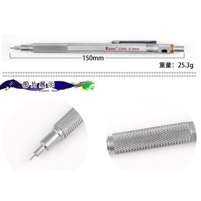 

Diskon Kuelox Metal Mechanical Pencil/Pensil Mekanik Body Besi 3308-0.3/0.5Mm