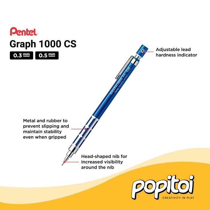 

Kualitas No1 Pentel Graph 1000 Cs Mechanical Pencil 0.3 0.5 Mm Pensil Mekanik 1000Cs Drafting