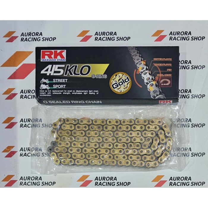 Mantab Rantai Rk 415 Klo O-Ring - 130L Gold Original Rk Takasago Chain Japan