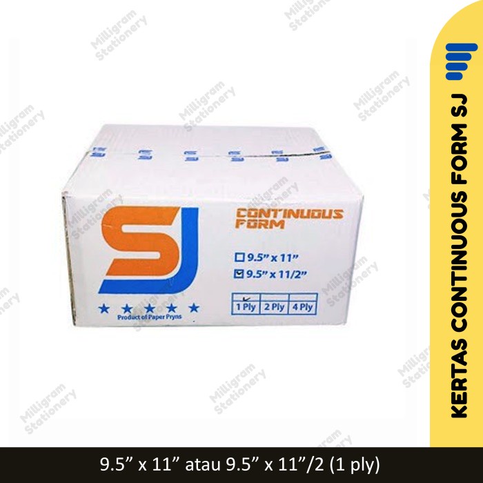 

Terbaru!! Kertas Komputer Continuous Form Sj Full 9.5X11 / Bagi 9.5X11/2 - 1 Ply Packing Aman