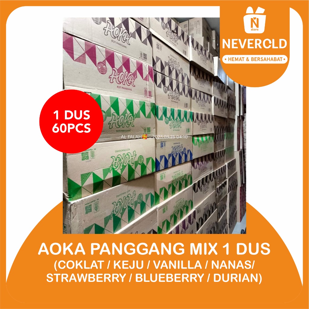 

AOKA ROTI PANGGANG 1 DUS ISI 60 PCS BISA CAMPUR
