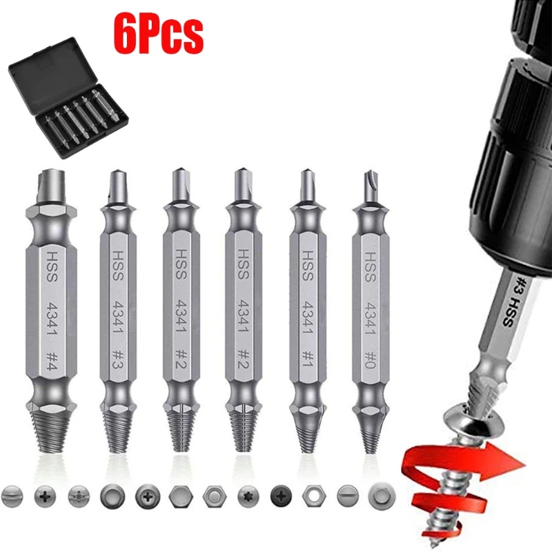 Screw screw extractor drill 4/5/6 PCS set screw extractor Screw extractor Easy removal and removal t