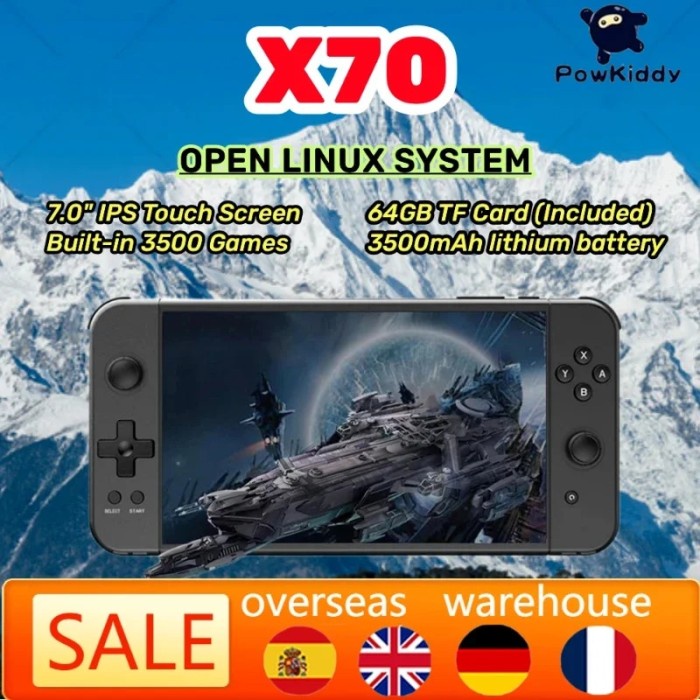 POWKIDDY X70 7-inch HD Screen Portable Retro Handheld Game Machine