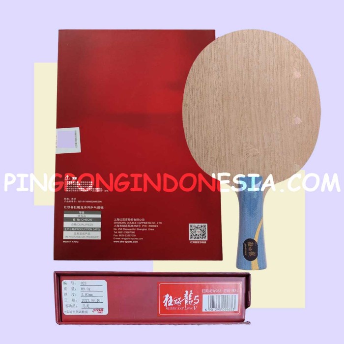 DHS W968 Hurricane Long 5 Professional Ma Long-Kayu Bet Pingpong W 968