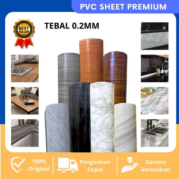 PVC SHEET 1 ROLL ukuran 120Cm x 50M (Sudah ada Lem)/Deco Sheet pelapis furniture/ sticker murah pvc