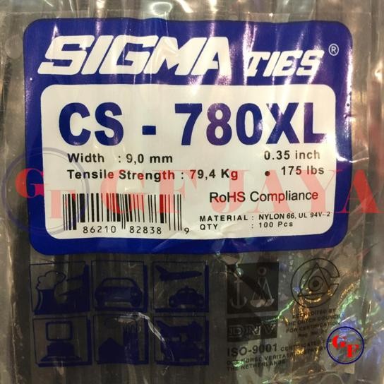 

Kabel Ties / Tis Sigma Cs 780 Xl / 80Cm / 80 Cm Hitam / Putih Cs780Xl