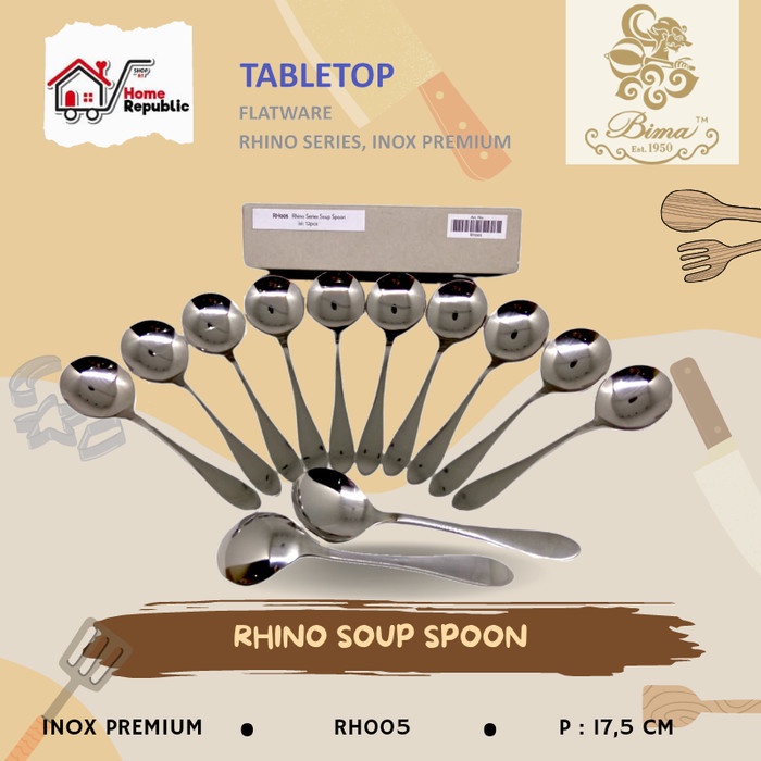 Bima Sendok Lauk Bima Rhino Series Soup Spoon 17,5 Cm Rh005 Sendok