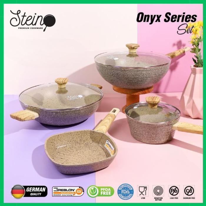 TOP" STEIN COOKWARE ONYX SET 4 PCS WAJAN ANTI LENGKET KITCHENWARE
