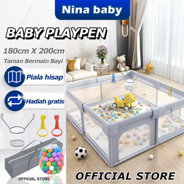 Nina Baby Playpen Pagar Bayi / Pagar Mainan Anak Kokoh / Tempat Bermain Anak/Mainan Tenda Anak