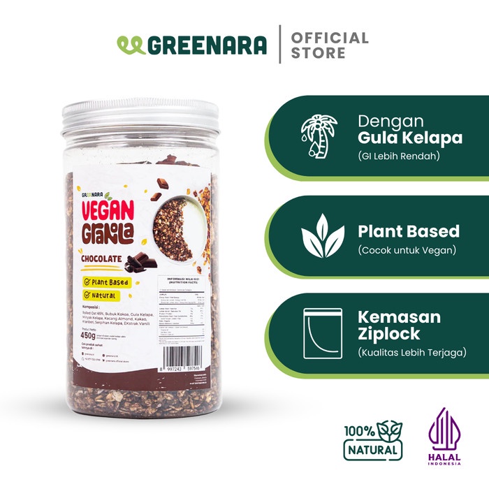 

Vegan Granola Choco 450Gr / Granola Coklat