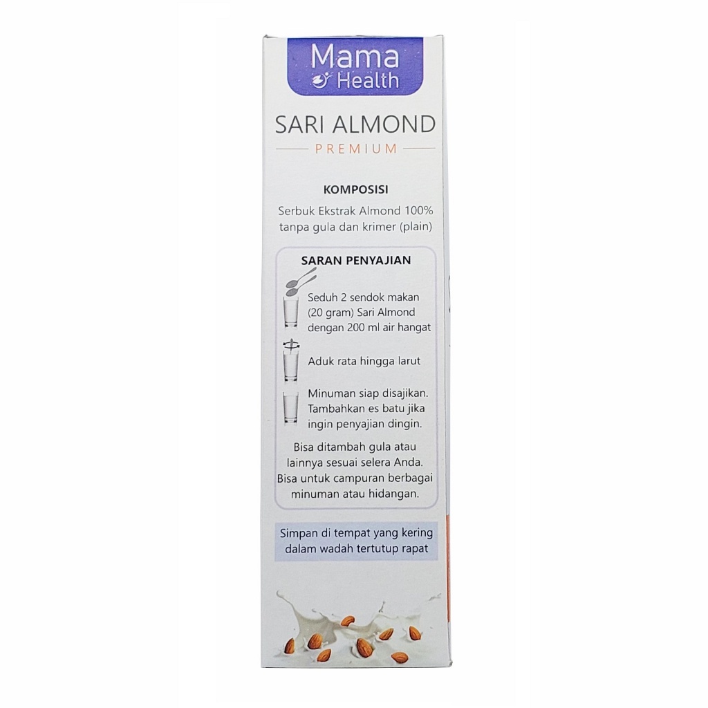 

Mama Health Sari Almond Premium Unsweetened Whole Almondmilk Susu Bebas Gula Krimer Diary Free