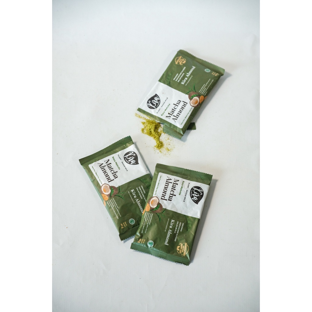Kira Almond - Matcha Almond Powder Sachet / Susu Almond Bubuk Matcha