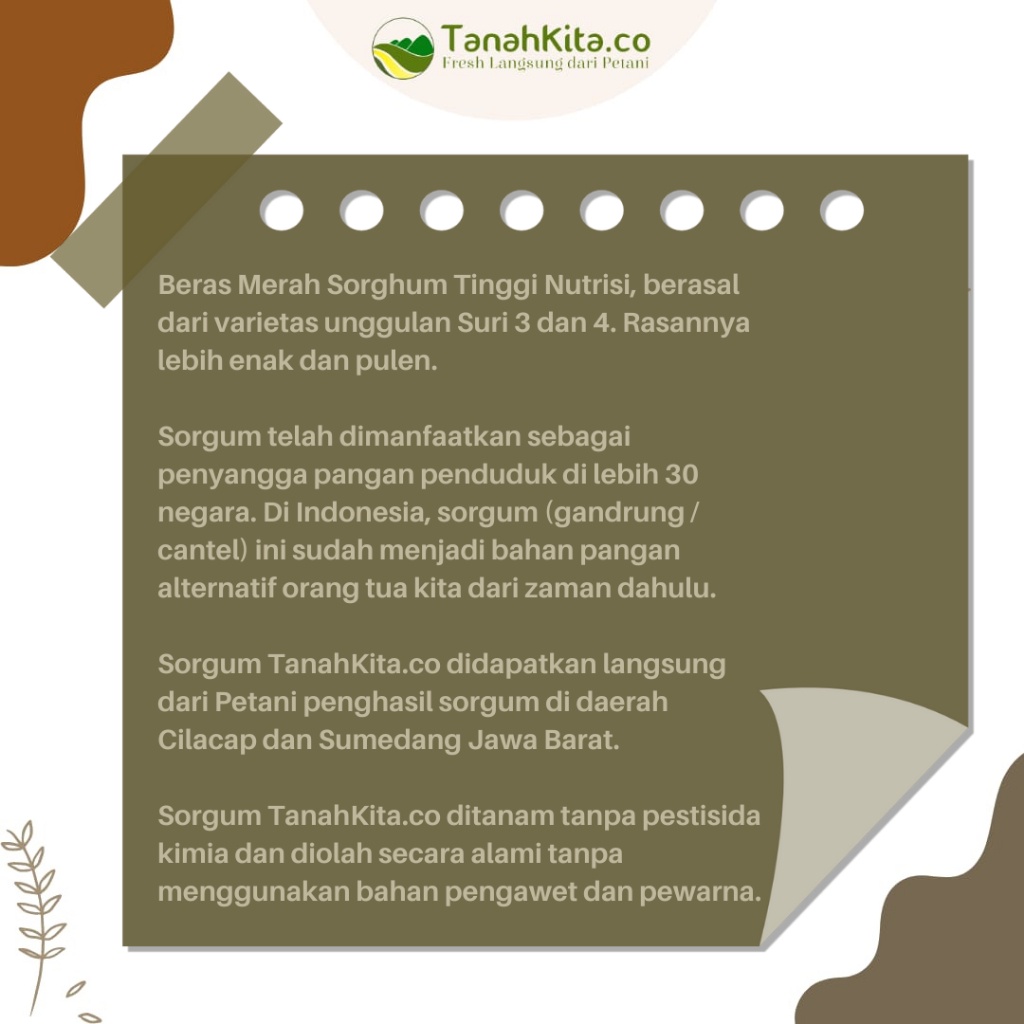 

Beras Sorgum Merah Enak dan Pulen Fresh Langsung dari Petani 1kg vacuum