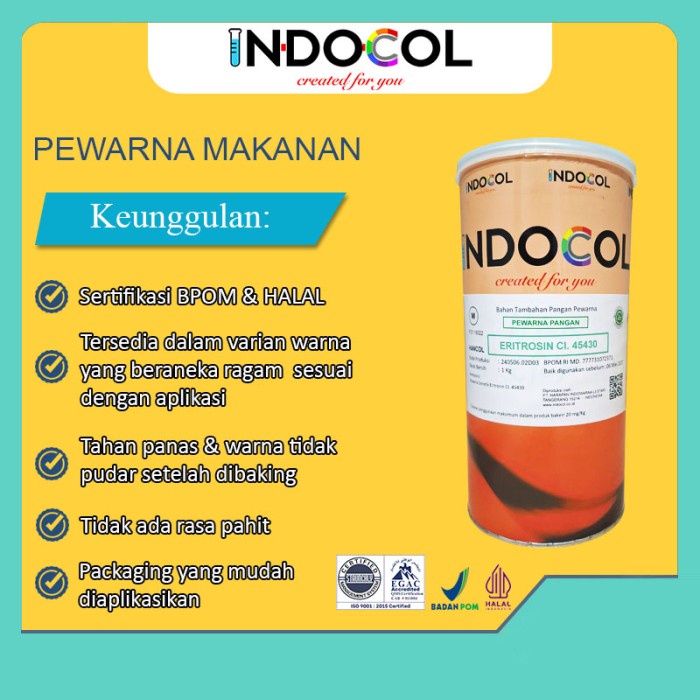 

Pewarna Makanan INDOCOL ERITROSIN CI-45430