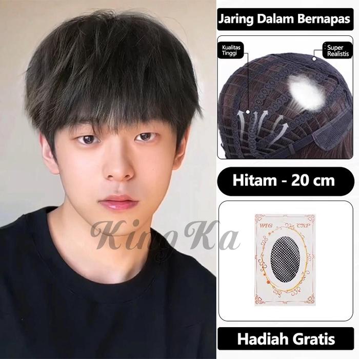WIG PRIA IMPORT KOREA/FULL WIG KOREA NETRAL PENDEK RAMBUT PENDEK BERBULU ALAMI RAMBUT