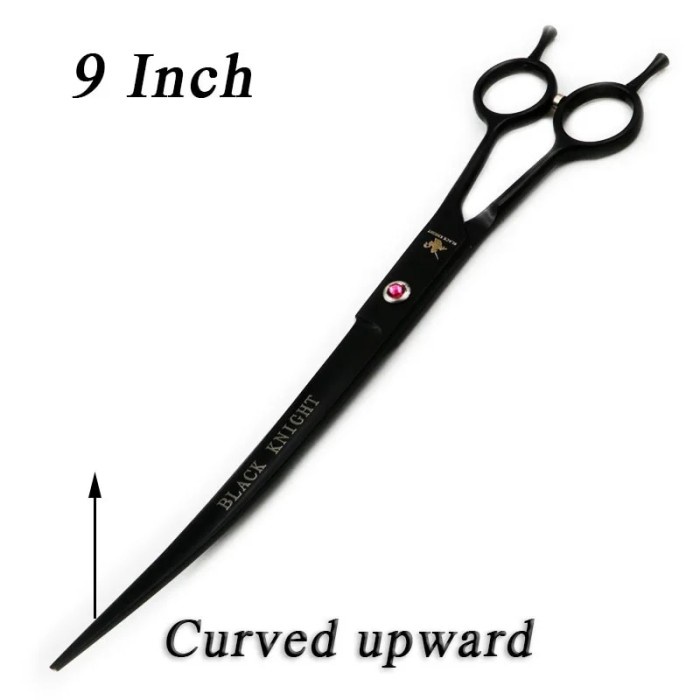 Pet Scissors 9" Black Upward Curved Pet Grooming Scissors
