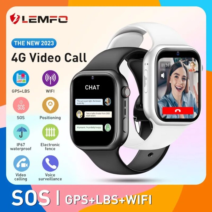 LEMFO K20 4G Kids Smart Watch 2023 HD Video Call Baby Smartwatch Men